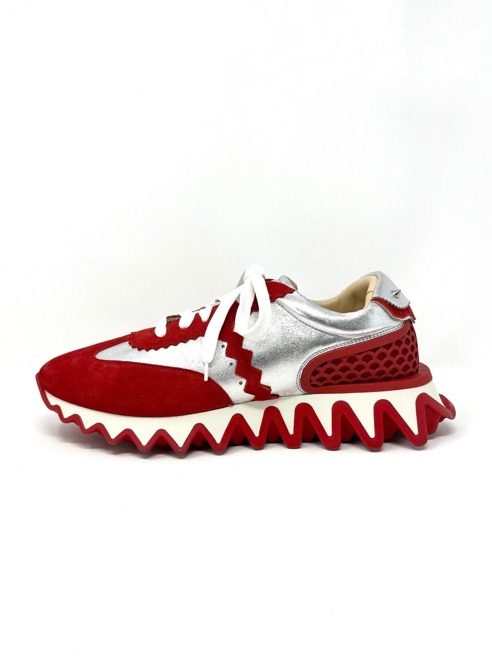 Christian Louboutin Loubishark Spike Platform Low Top Sneakers Red‎ 42.5 12.5